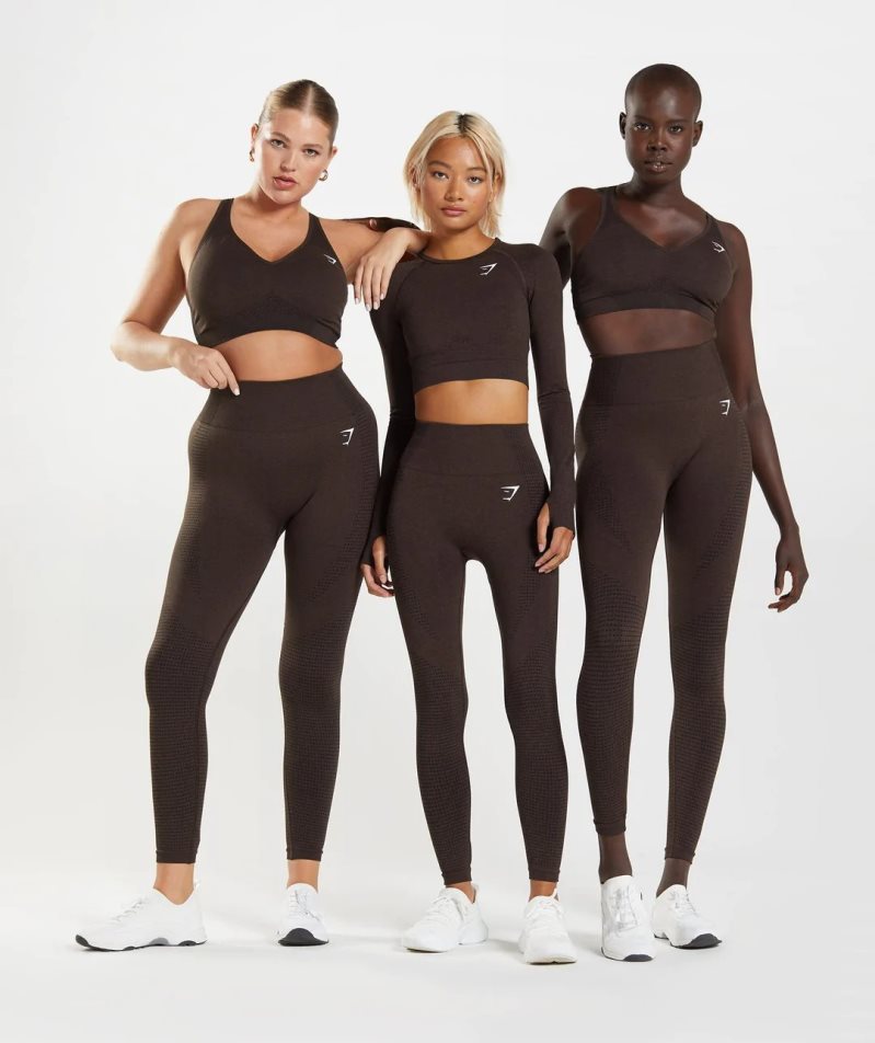 Gymshark Vital Seamless 2.0 Női Leggings Sötétbarna | HU-Q-764