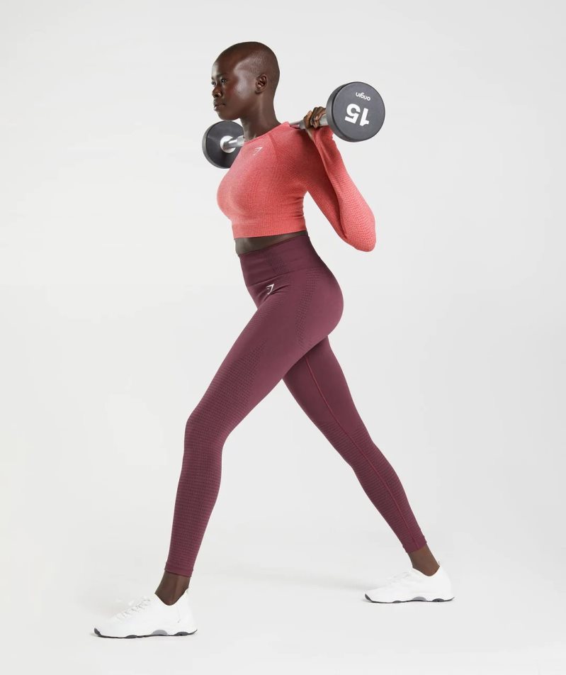 Gymshark Vital Seamless 2.0 Női Leggings Bordó | HU-Z-705