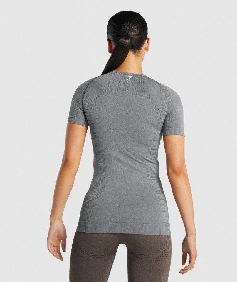 Gymshark Vital Seamless 2.0 Női Póló Szürke | HU-G-382