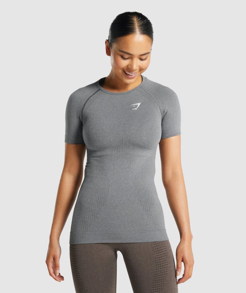 Gymshark Vital Seamless 2.0 Női Póló Szürke | HU-G-382