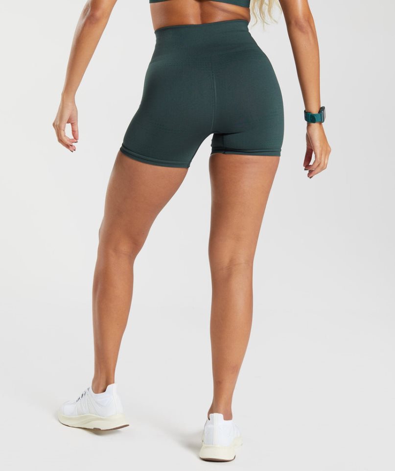 Gymshark Vital Seamless 2.0 Női Rövidnadrág Sötétzöld | HU-B-310