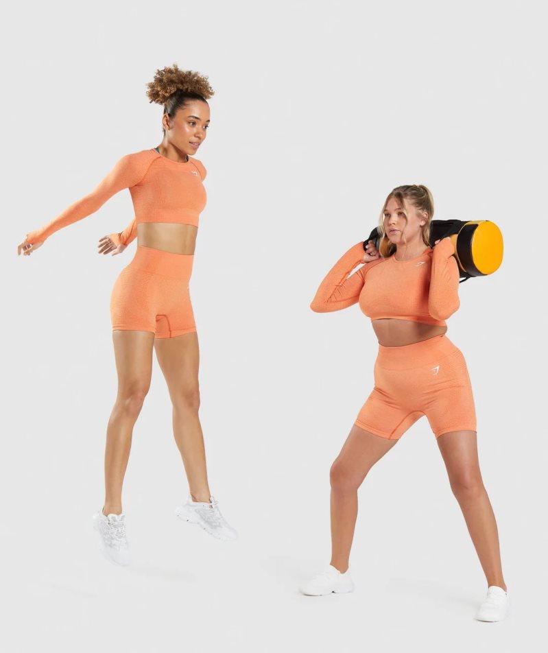 Gymshark Vital Seamless 2.0 Női Rövidnadrág Narancssárga | HU-F-096