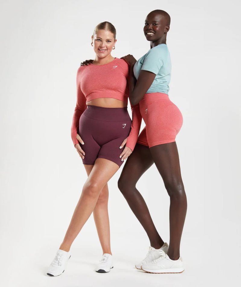 Gymshark Vital Seamless 2.0 Női Rövidnadrág Bordó | HU-O-940
