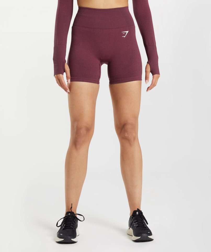 Gymshark Vital Seamless 2.0 Női Rövidnadrág Bordó | HU-O-940
