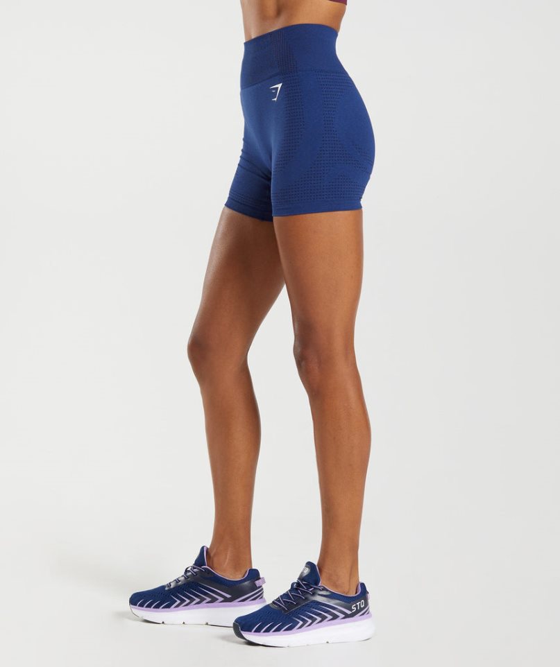 Gymshark Vital Seamless 2.0 Női Rövidnadrág Kék | HU-S-605