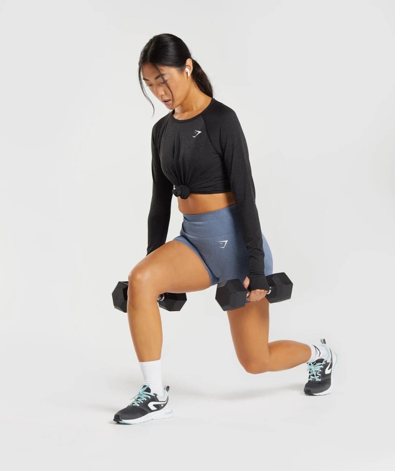 Gymshark Vital Seamless 2.0 Női Rövidnadrág Kék | HU-W-746