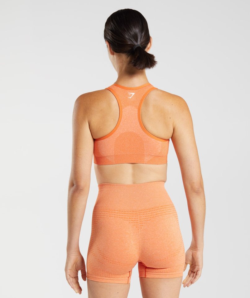 Gymshark Vital Seamless 2.0 Női Sportmelltartó Narancssárga | HU-I-832