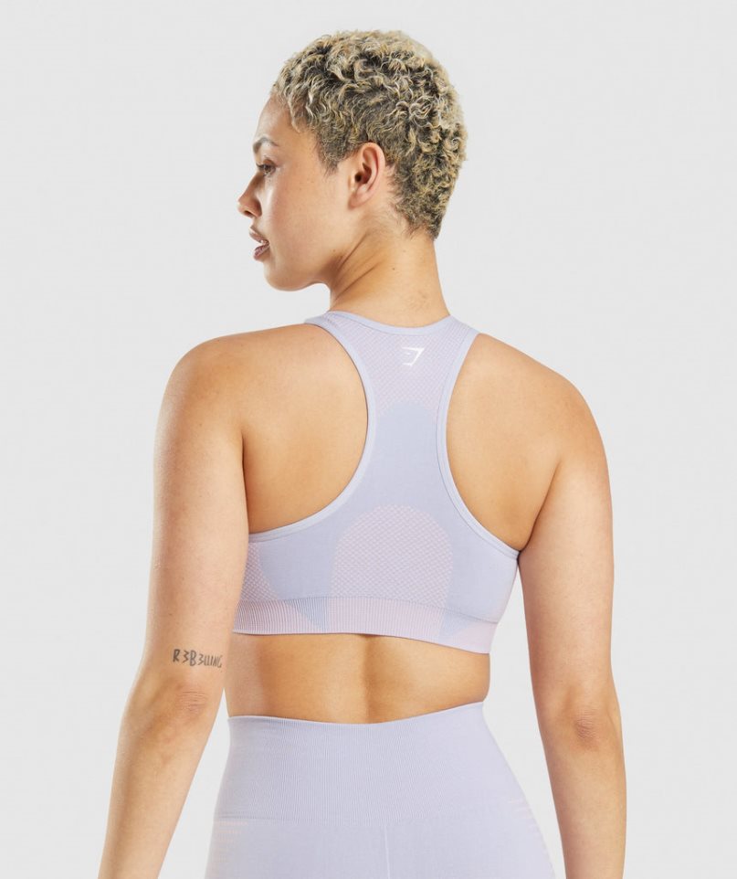 Gymshark Vital Seamless 2.0 Női Sportmelltartó Világos Kék | HU-J-893