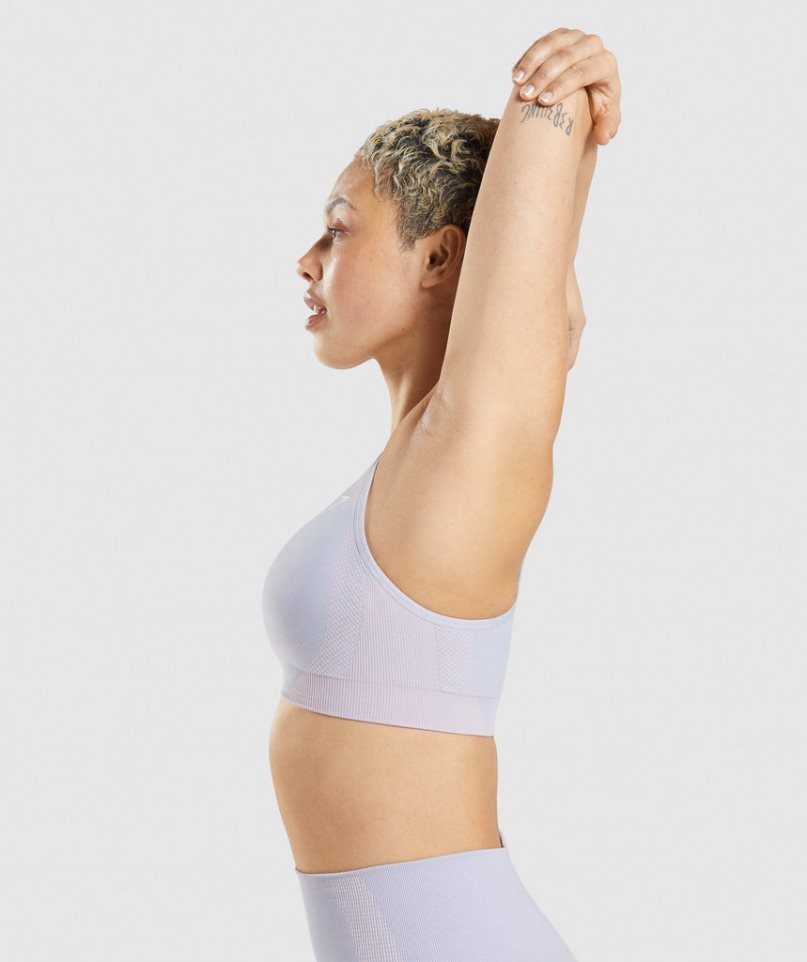 Gymshark Vital Seamless 2.0 Női Sportmelltartó Világos Kék | HU-J-893
