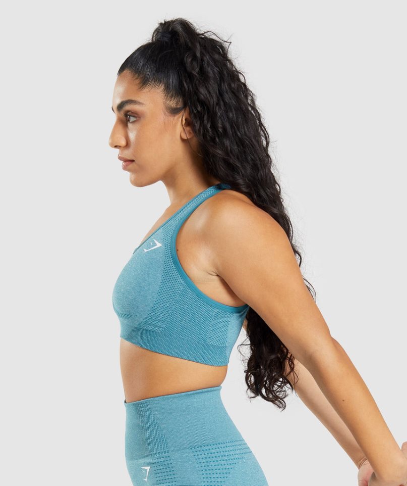 Gymshark Vital Seamless 2.0 Női Sportmelltartó Türkiz | HU-V-563