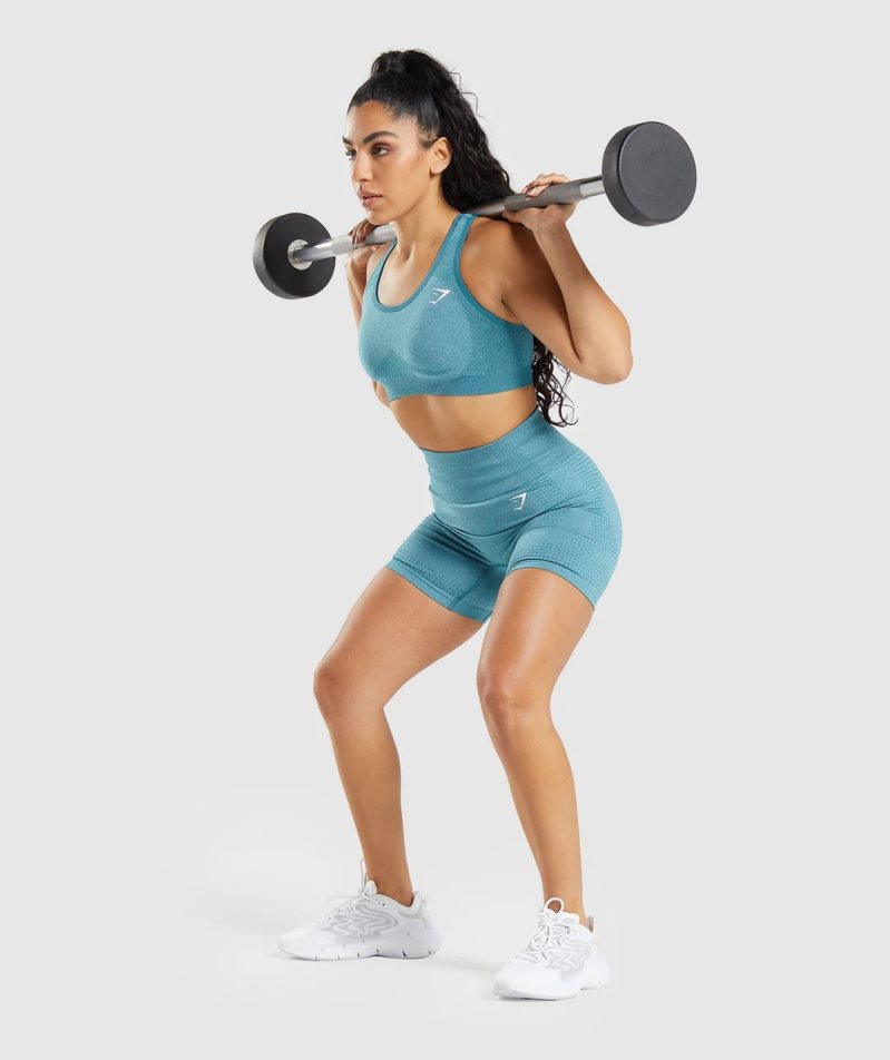 Gymshark Vital Seamless 2.0 Női Sportmelltartó Türkiz | HU-V-563