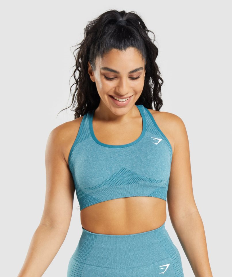 Gymshark Vital Seamless 2.0 Női Sportmelltartó Türkiz | HU-V-563