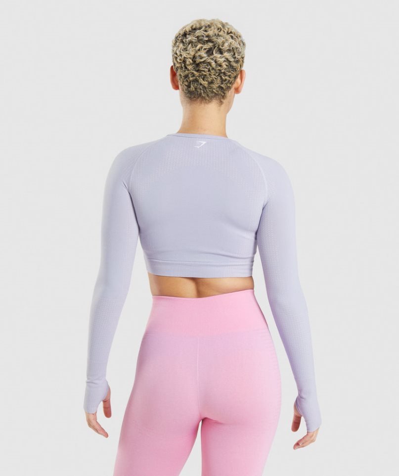 Gymshark Vital Seamless 2.0 Női Vágott Felsők Világos Kék | HU-B-427