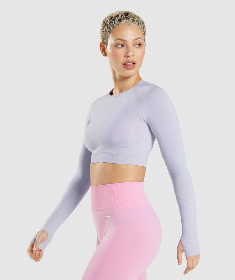 Gymshark Vital Seamless 2.0 Női Vágott Felsők Világos Kék | HU-B-427