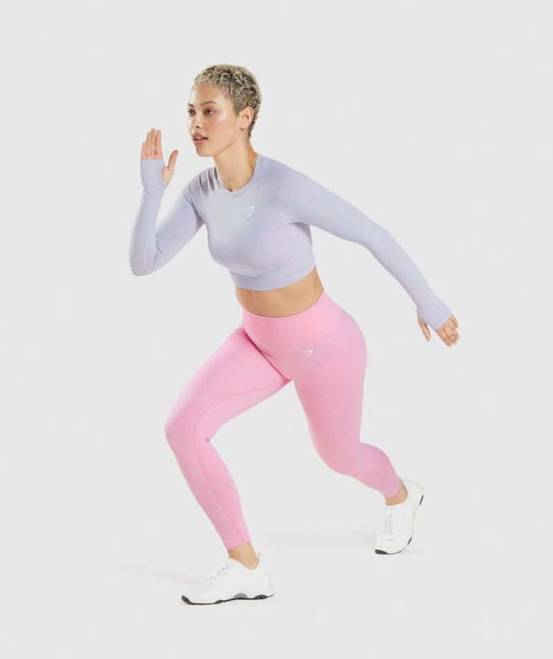 Gymshark Vital Seamless 2.0 Női Vágott Felsők Világos Kék | HU-B-427