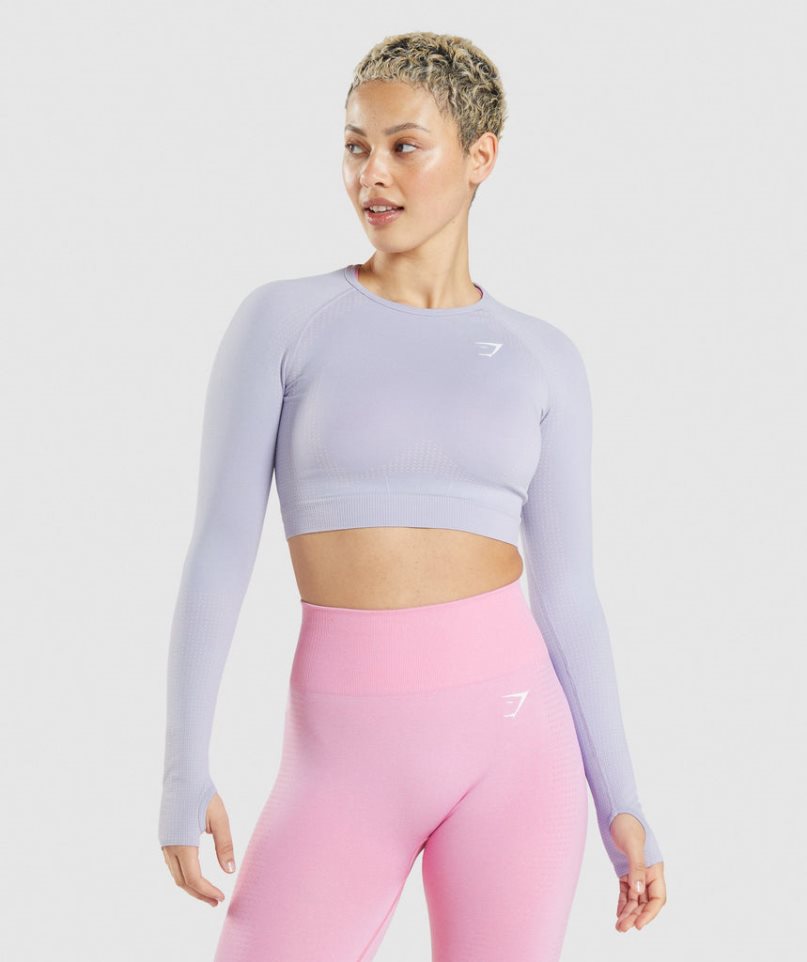 Gymshark Vital Seamless 2.0 Női Vágott Felsők Világos Kék | HU-B-427