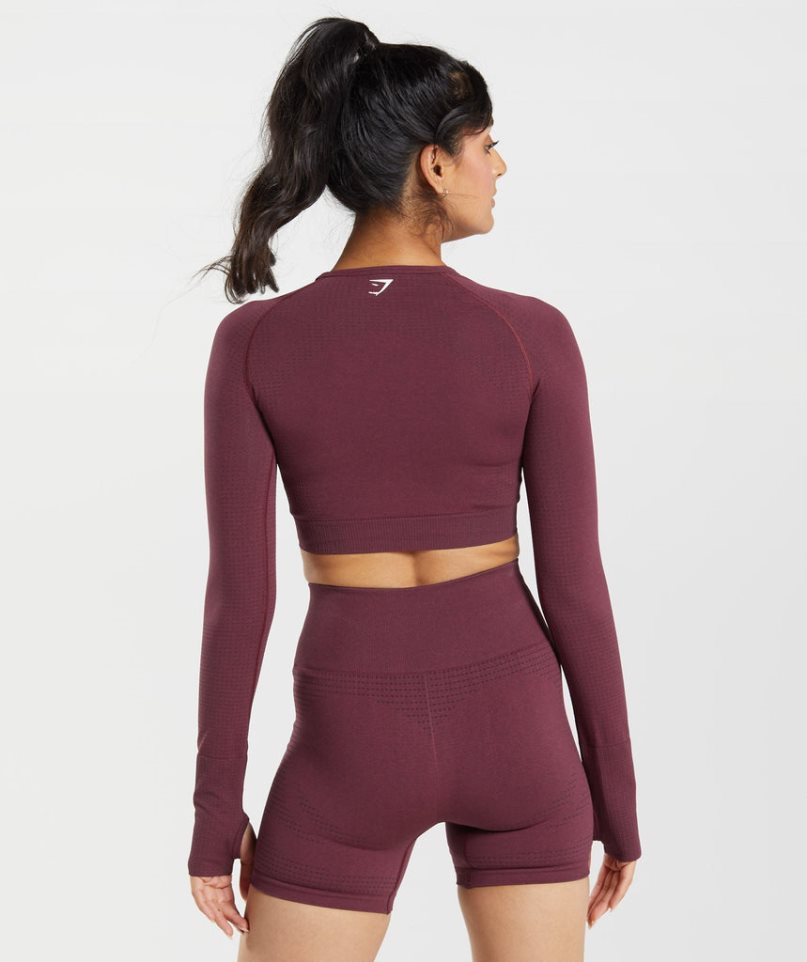 Gymshark Vital Seamless 2.0 Női Vágott Felsők Bordó | HU-C-204