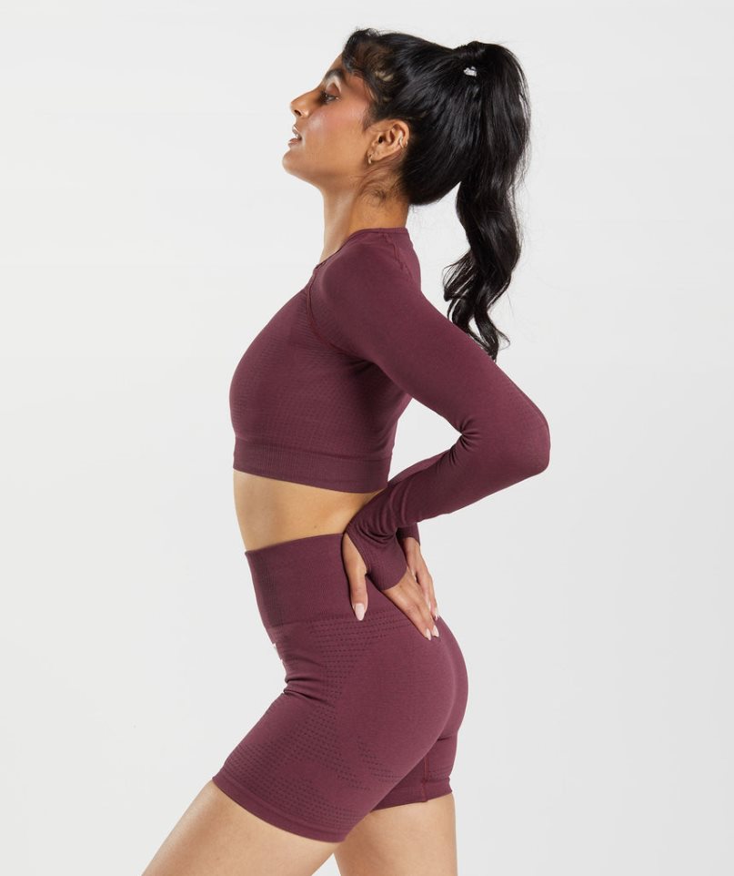 Gymshark Vital Seamless 2.0 Női Vágott Felsők Bordó | HU-C-204