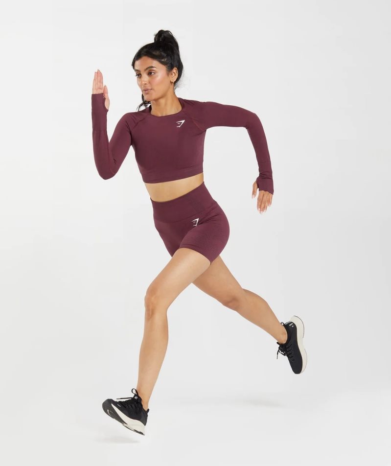 Gymshark Vital Seamless 2.0 Női Vágott Felsők Bordó | HU-C-204