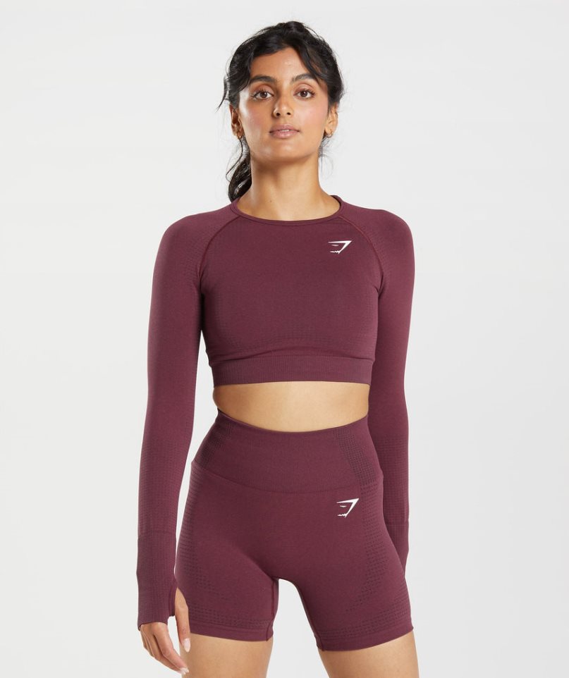 Gymshark Vital Seamless 2.0 Női Vágott Felsők Bordó | HU-C-204