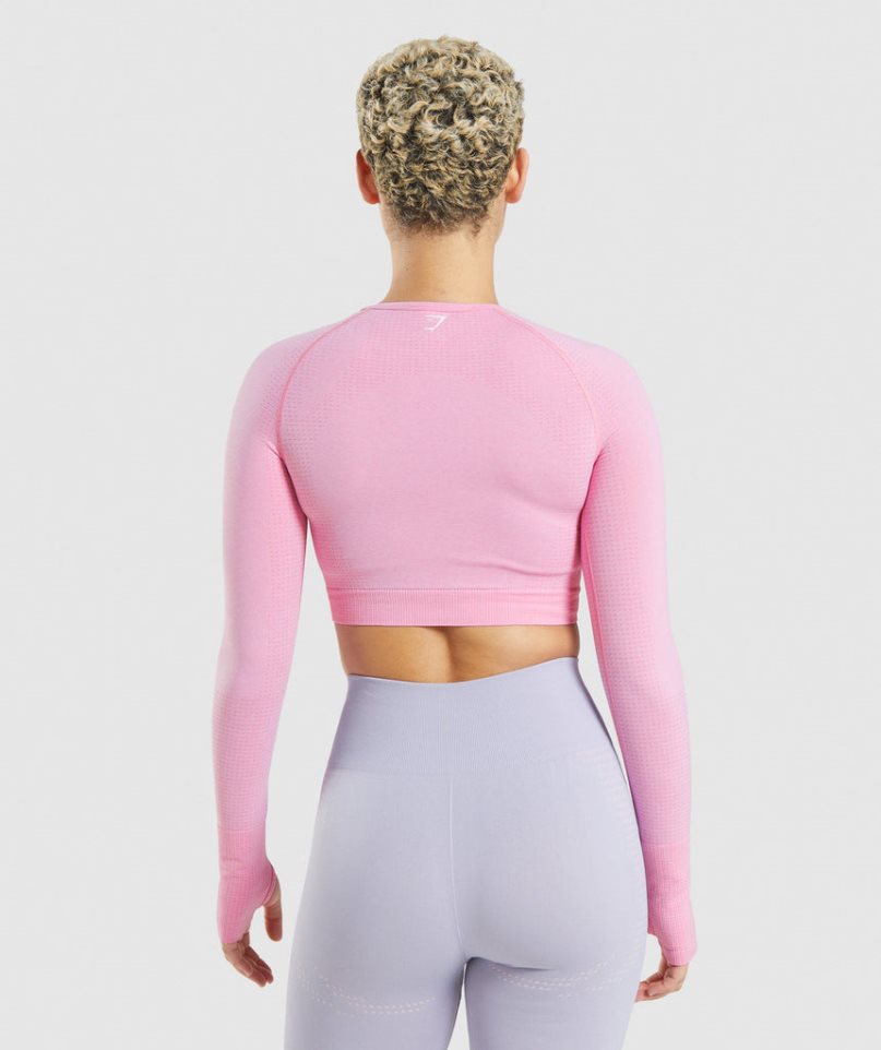 Gymshark Vital Seamless 2.0 Női Vágott Felsők Rózsaszín | HU-K-632