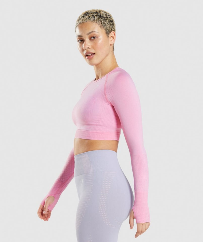 Gymshark Vital Seamless 2.0 Női Vágott Felsők Rózsaszín | HU-K-632
