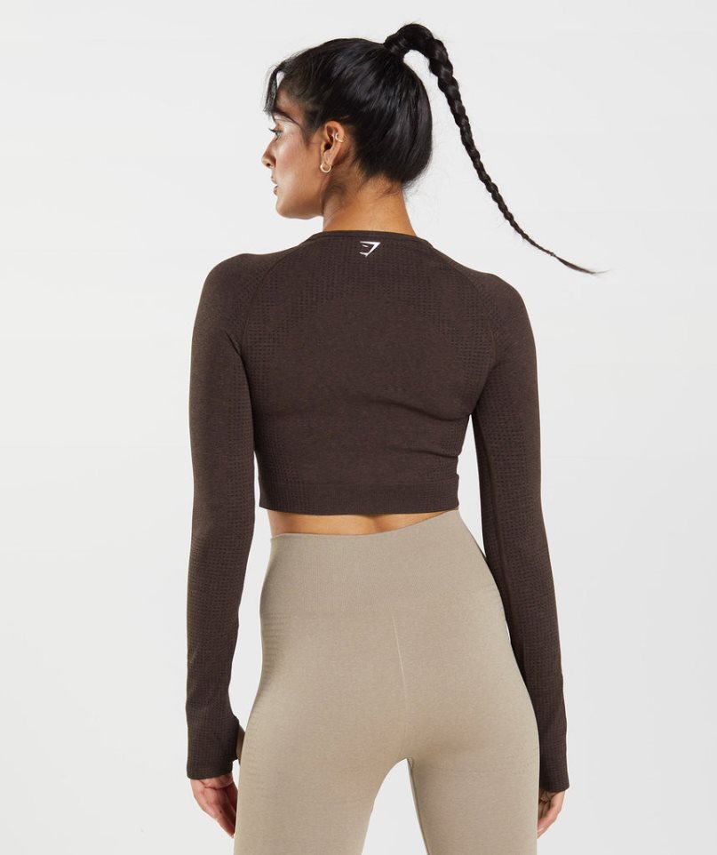 Gymshark Vital Seamless 2.0 Női Vágott Felsők Csokoládé | HU-N-261
