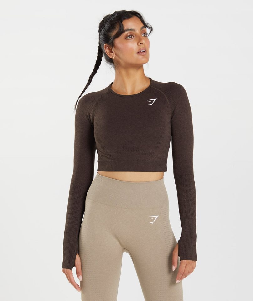 Gymshark Vital Seamless 2.0 Női Vágott Felsők Csokoládé | HU-N-261