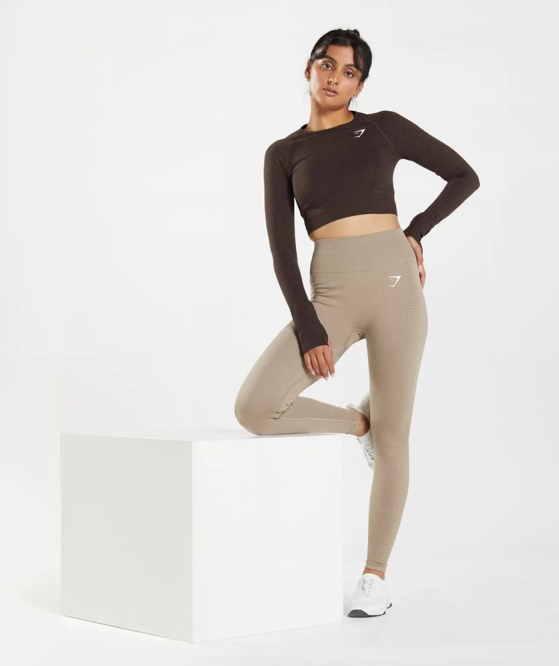 Gymshark Vital Seamless 2.0 Női Vágott Felsők Csokoládé | HU-N-261