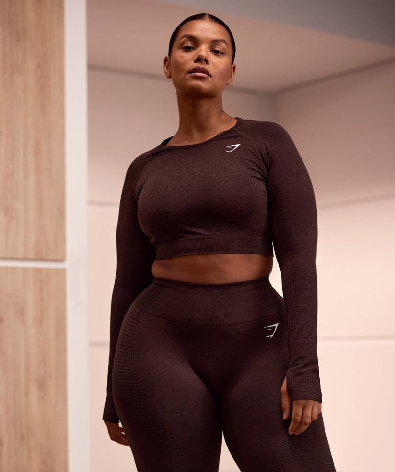 Gymshark Vital Seamless 2.0 Női Vágott Felsők Csokoládé | HU-N-261