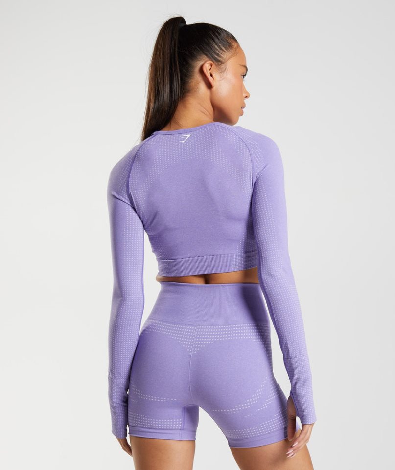 Gymshark Vital Seamless 2.0 Női Vágott Felsők Lila | HU-N-681