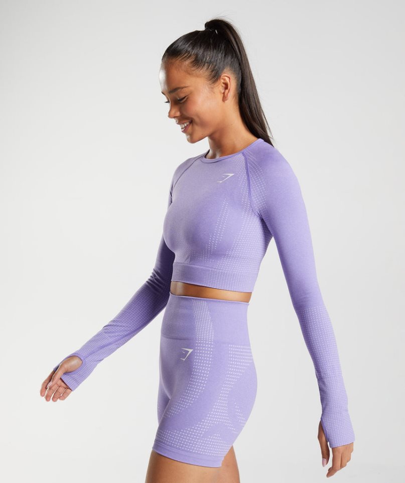 Gymshark Vital Seamless 2.0 Női Vágott Felsők Lila | HU-N-681