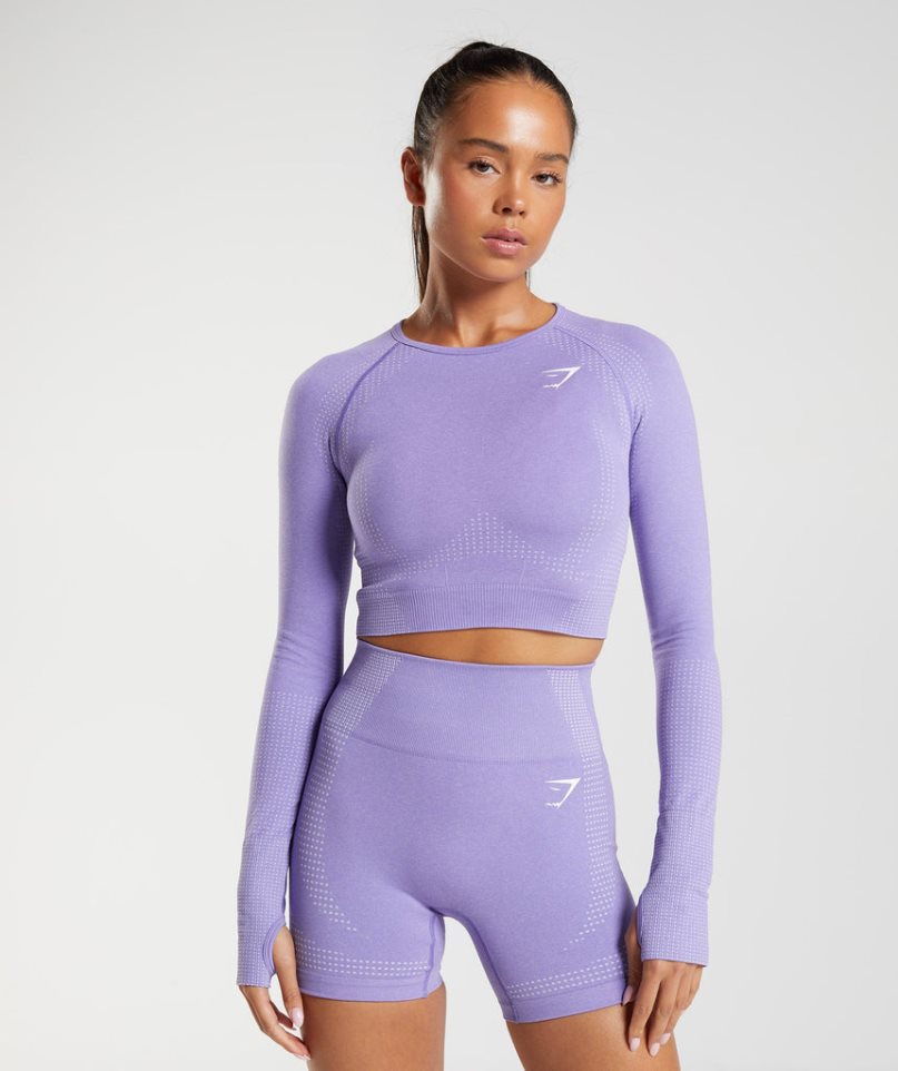 Gymshark Vital Seamless 2.0 Női Vágott Felsők Lila | HU-N-681