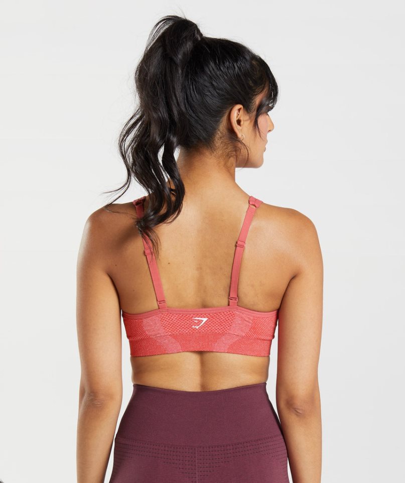 Gymshark Vital Seamless 2.0 V Neck Női Sportmelltartó Rózsaszín | HU-T-867