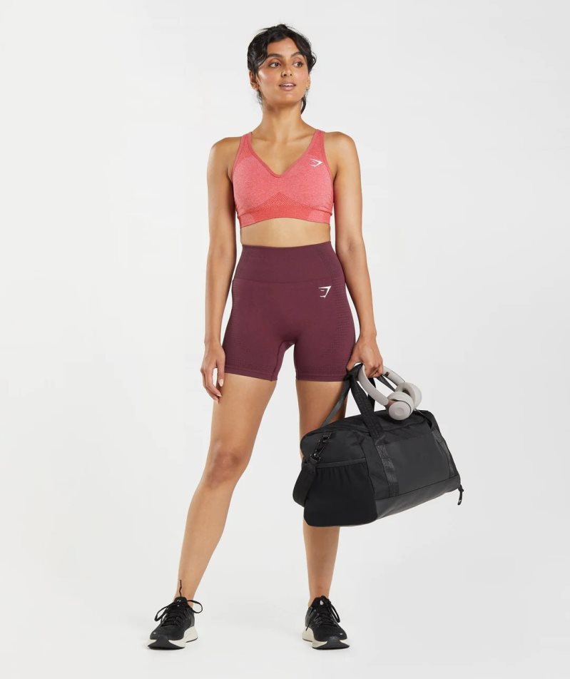 Gymshark Vital Seamless 2.0 V Neck Női Sportmelltartó Rózsaszín | HU-T-867