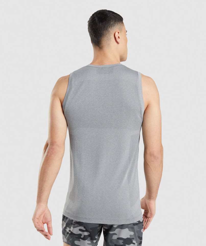 Gymshark Vital Seamless Light Férfi Ujjatlan Póló Szürke | HU-C-839