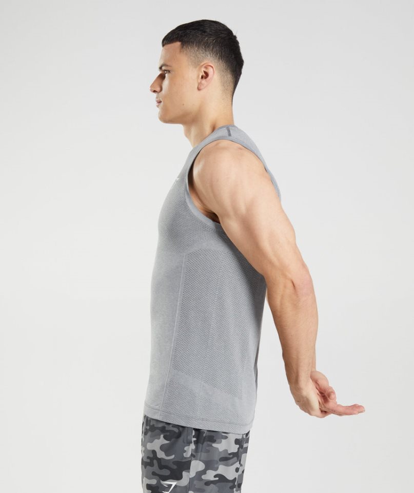 Gymshark Vital Seamless Light Férfi Ujjatlan Póló Szürke | HU-C-839