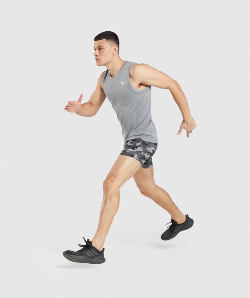 Gymshark Vital Seamless Light Férfi Ujjatlan Póló Szürke | HU-C-839
