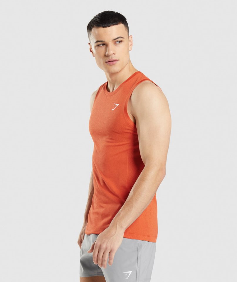 Gymshark Vital Seamless Light Férfi Ujjatlan Póló Narancssárga | HU-R-031