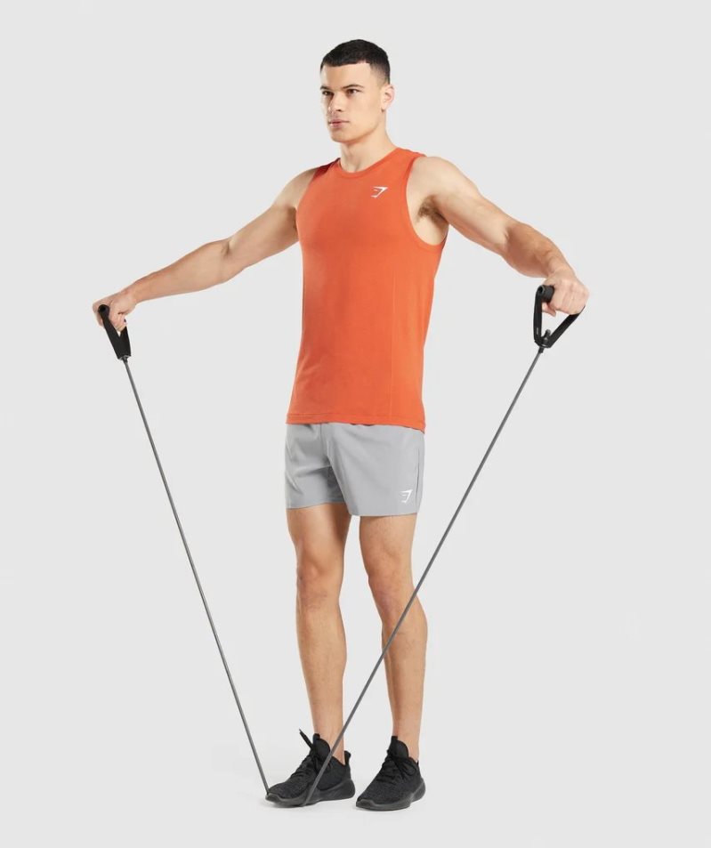 Gymshark Vital Seamless Light Férfi Ujjatlan Póló Narancssárga | HU-R-031