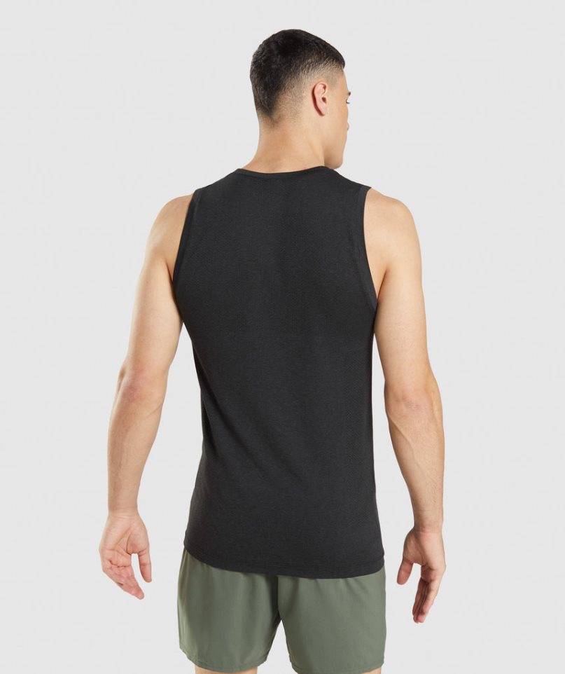 Gymshark Vital Seamless Light Férfi Ujjatlan Póló Fekete | HU-T-614