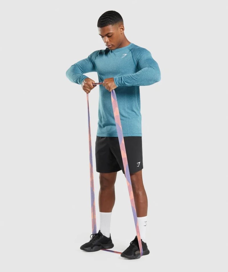 Gymshark Vital Seamless Light Long Sleeve Férfi Póló Türkiz | HU-J-124