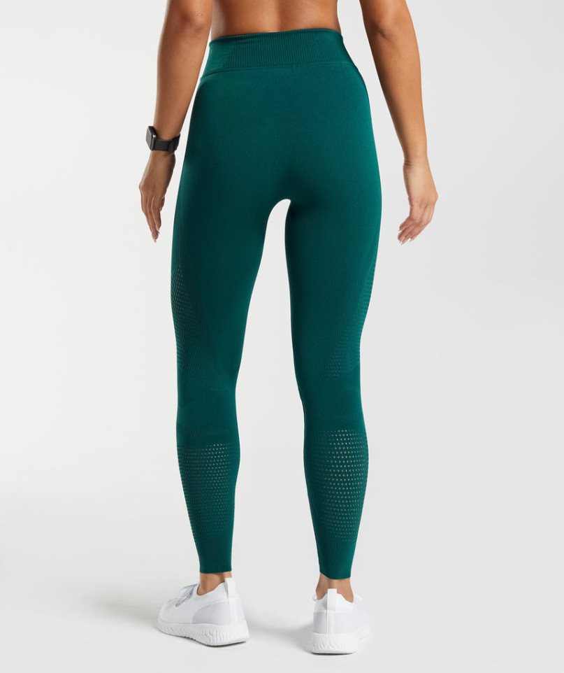 Gymshark Warp Knit Női Leggings Zöld | HU-F-217