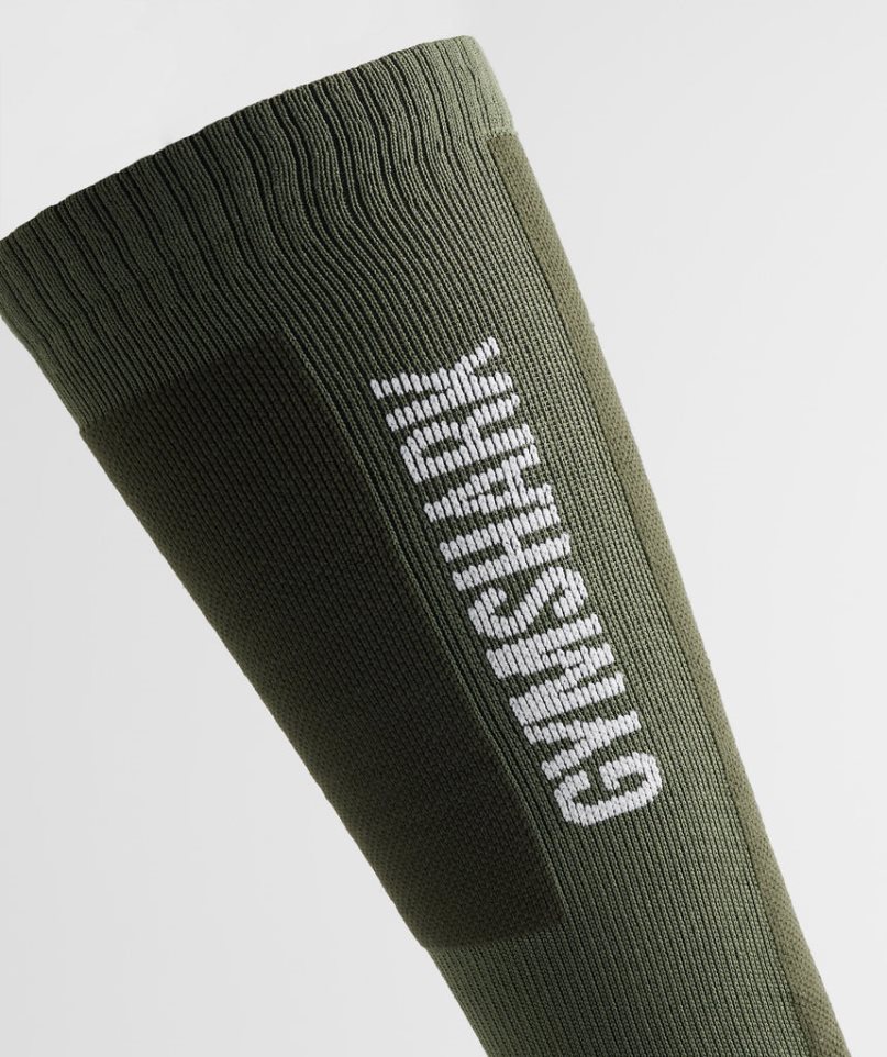 Gymshark Weightlifting Zokni Olivazöld | HU-L-287