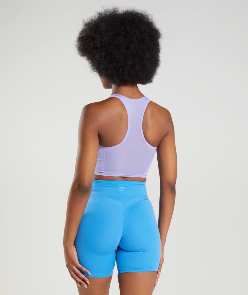 Gymshark Whitney Crop Női Ujjatlan Póló Lila | HU-H-025