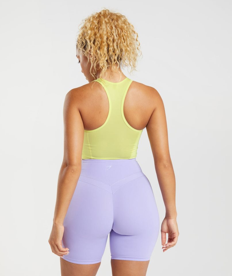 Gymshark Whitney Crop Női Ujjatlan Póló Sárga | HU-J-954