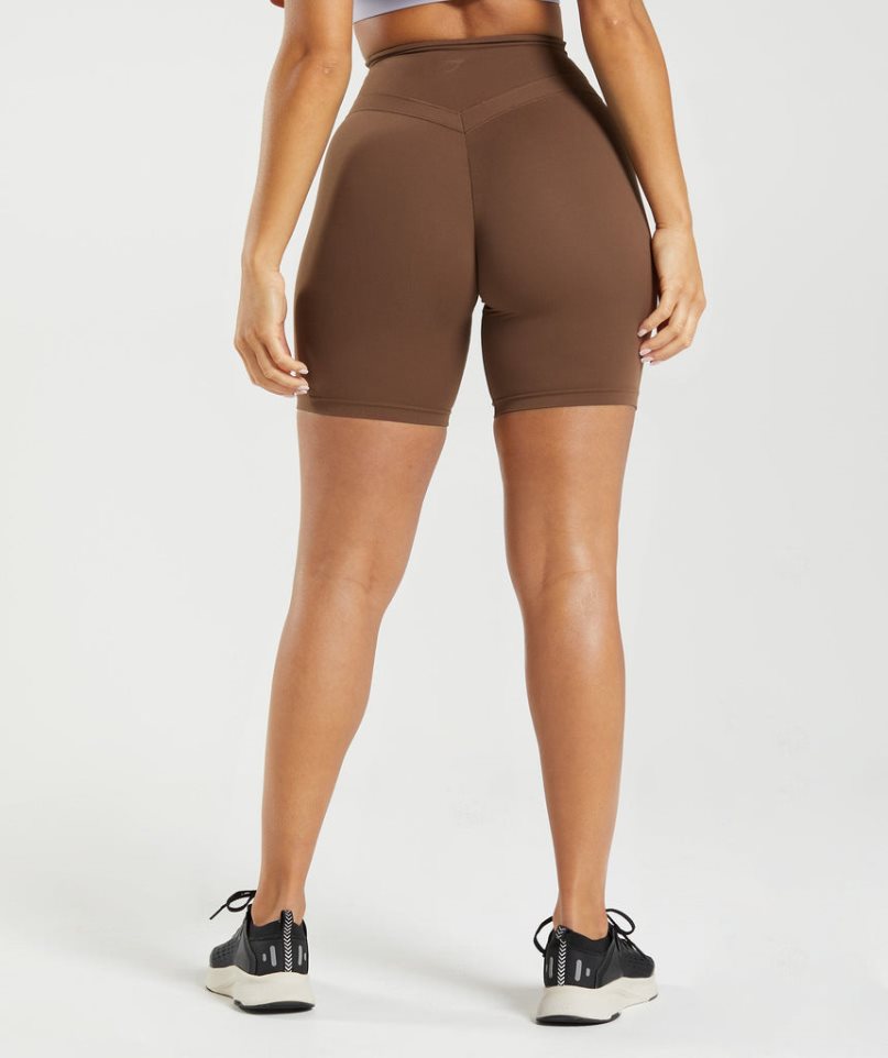 Gymshark Whitney Cycling Női Rövidnadrág Sötétbarna | HU-G-415