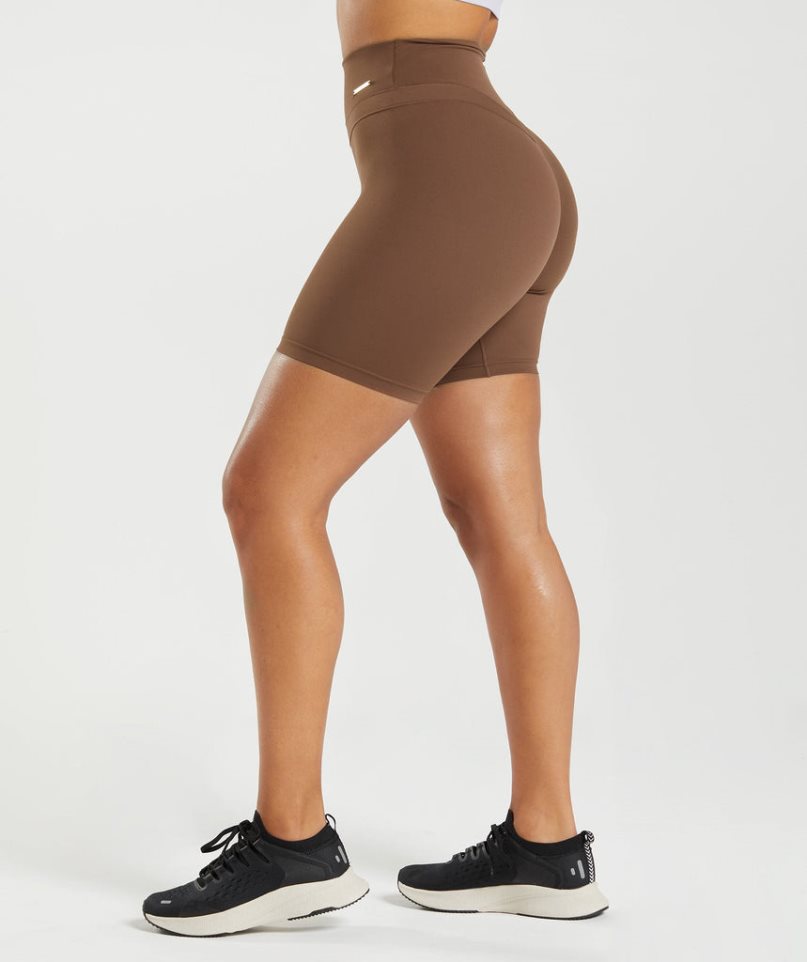 Gymshark Whitney Cycling Női Rövidnadrág Sötétbarna | HU-G-415