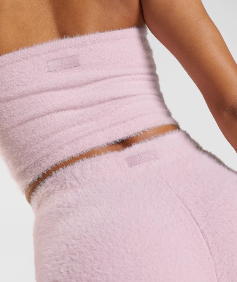 Gymshark Whitney Eyelash Knit Női Rövidnadrág Rózsaszín | HU-G-835