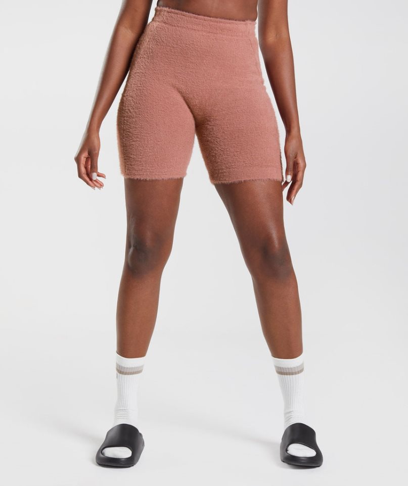 Gymshark Whitney Eyelash Knit Női Rövidnadrág Rózsaszín | HU-X-218
